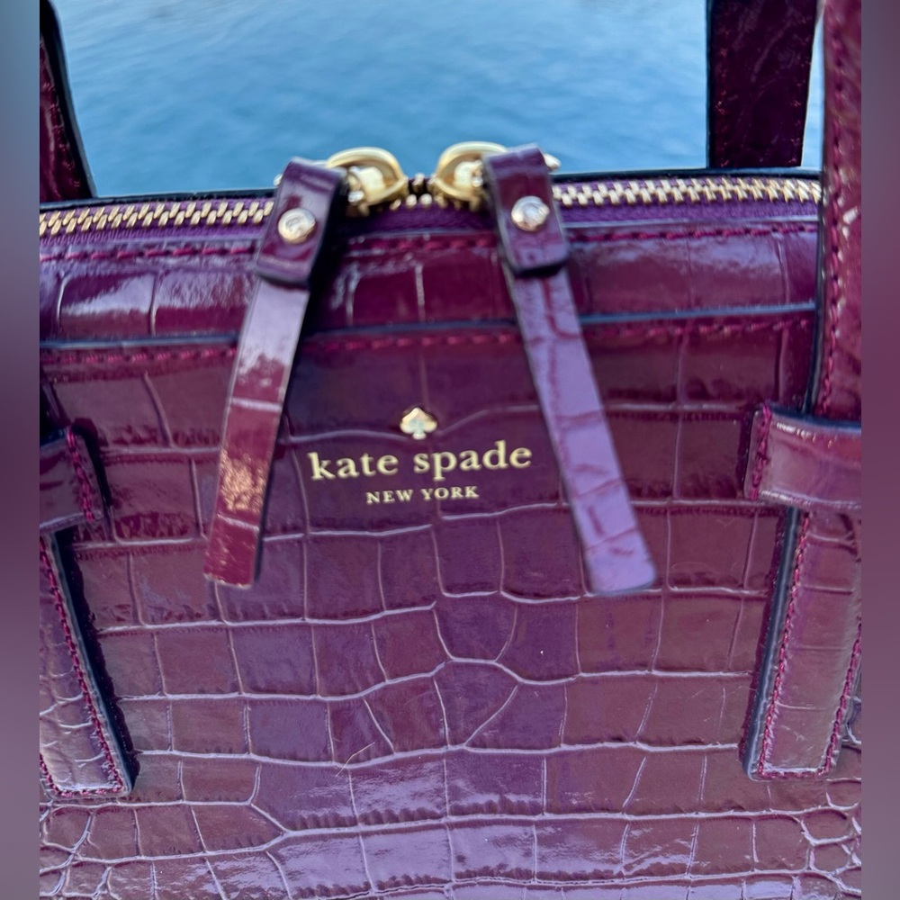 Kate Spade Croc-Embossed Satchel - Picture 9 of 13